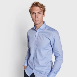 BS Finn Slim Fit Skjorta - Ljusblå