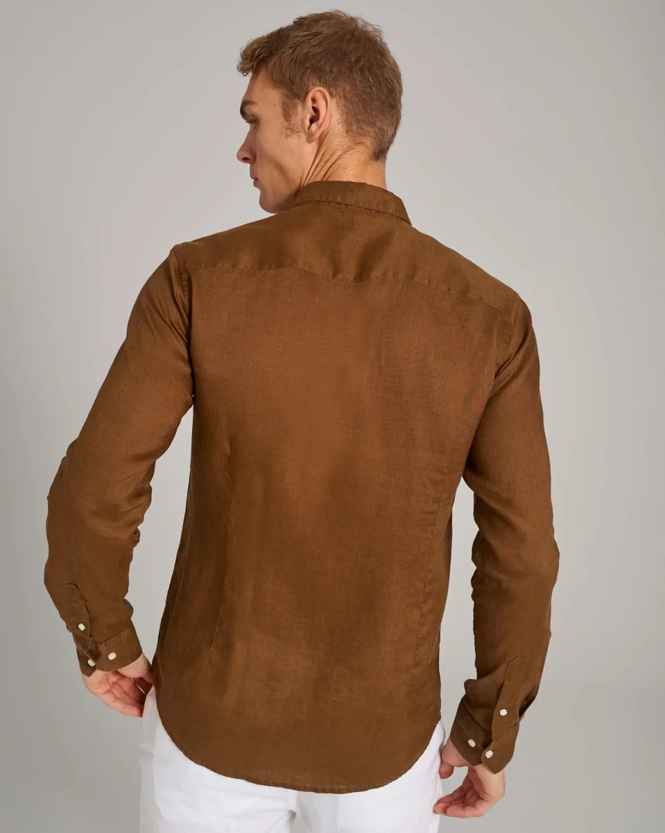 BS Sainz Casual Slim Fit Skjorta - Ockra - Bild 6