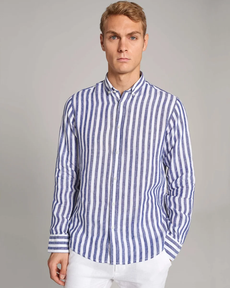 BS Ocon Casual Slim Fit Skjorta - Blue/White - Bild 5