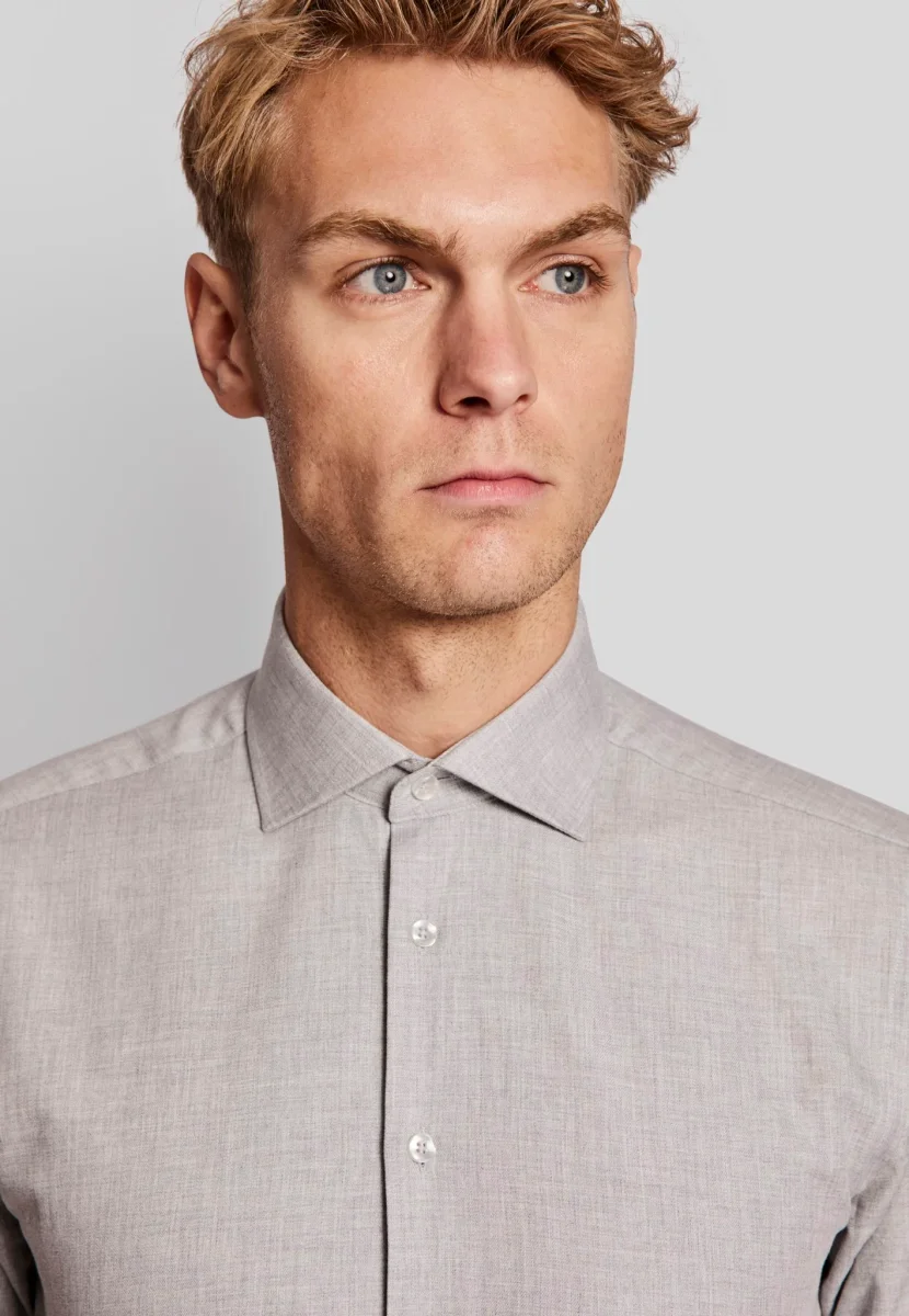 BS Lincoln slim fit Skjorta - Ljusgrå - Bild 7