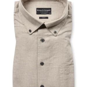 BS Cotton Casual Modern Fit Skjorta - Sand