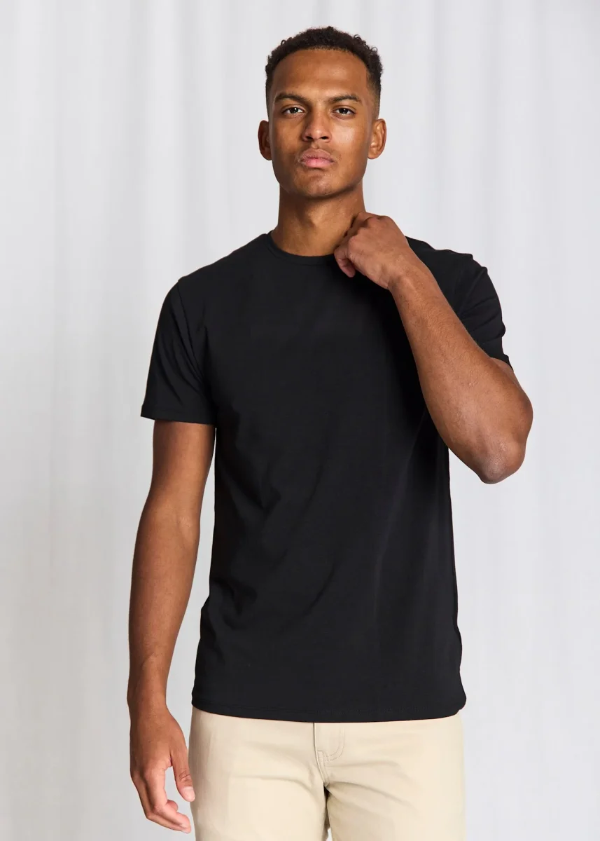 BS Antiqua Regular Fit T-shirt – Vit. Vit. Vit. Svart & Svart - Bild 4