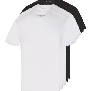 BS Antiqua Regular Fit T-shirt – Vit. Vit. Vit. Svart & Svart