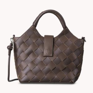 Braided Handbag - Chocolate Brown