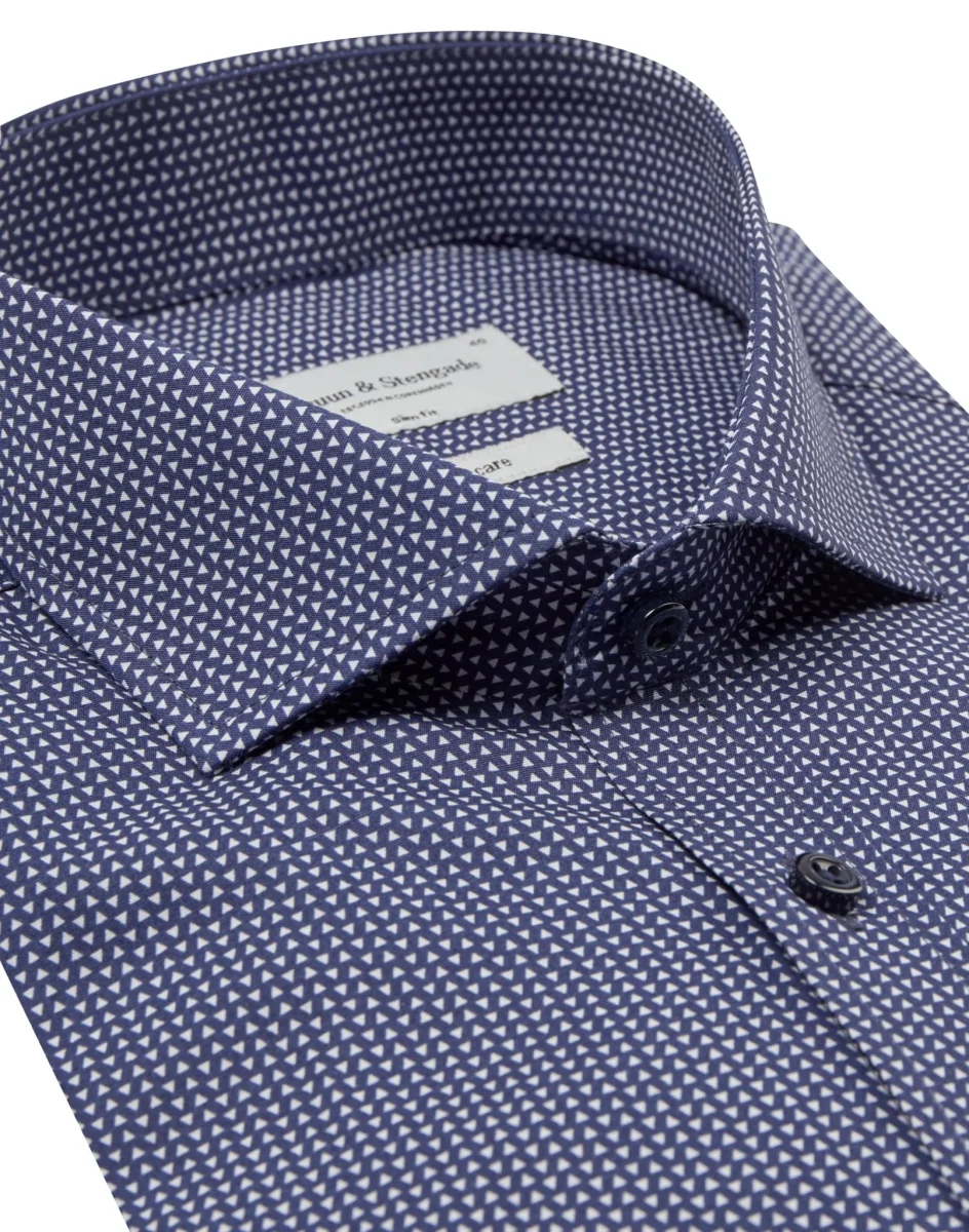 BS Edison Slim Fit Skjorta - Marinblå - Bild 3