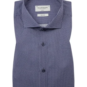 BS Edison Slim Fit Skjorta - Marinblå