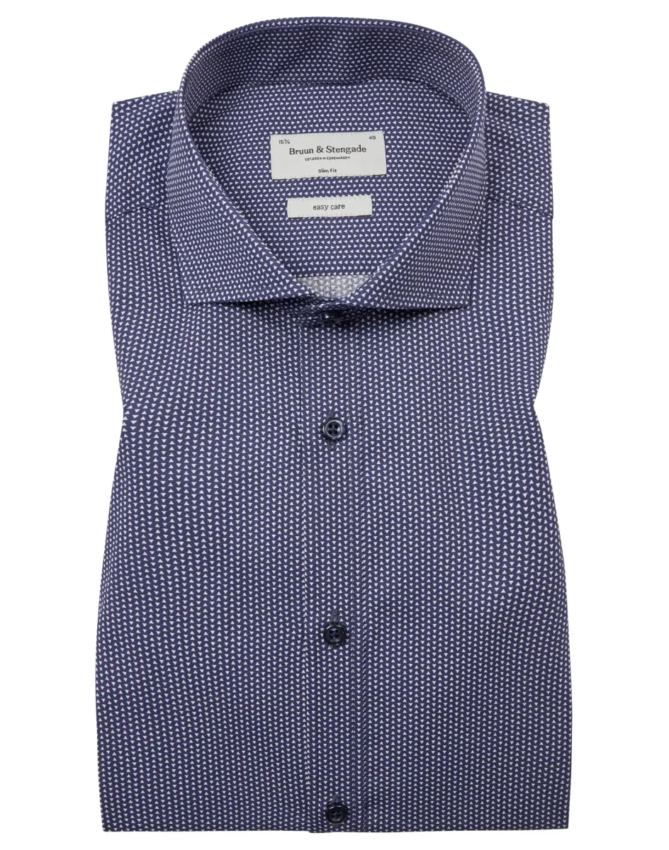 BS Edison Slim Fit Skjorta - Marinblå