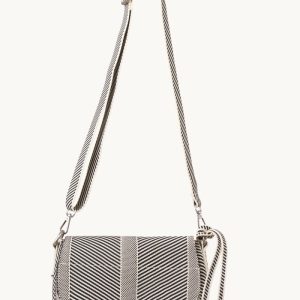 Knitted Crossbody Bag - Milk Creme Black