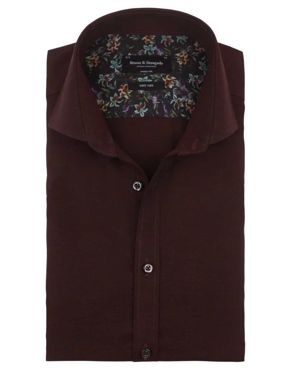 BS Maquire Modern Fit Skjorta - Bordeaux - Bild 2