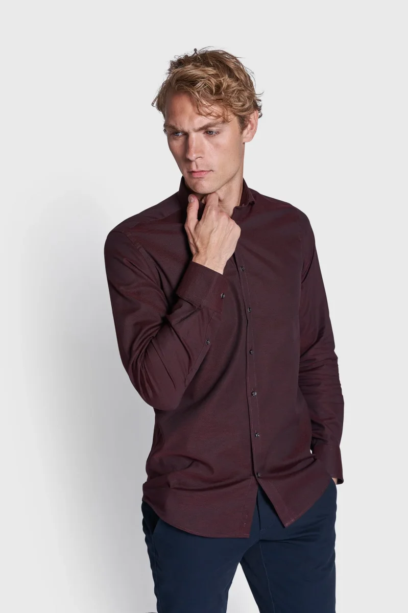 BS Maquire Modern Fit Skjorta - Bordeaux - Bild 5
