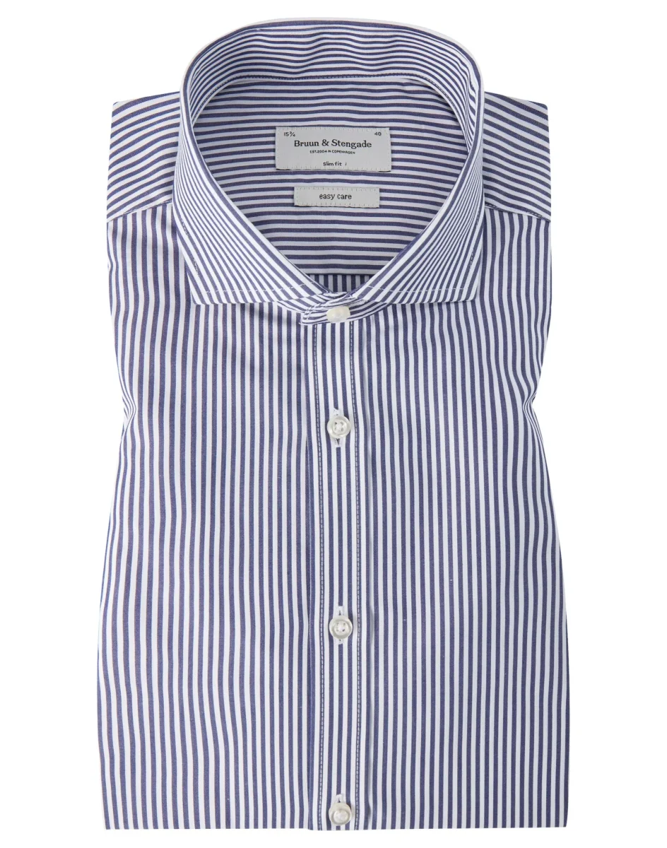 BS Matthew Slim Fit Skjorta Dark Blue - Dark Blue