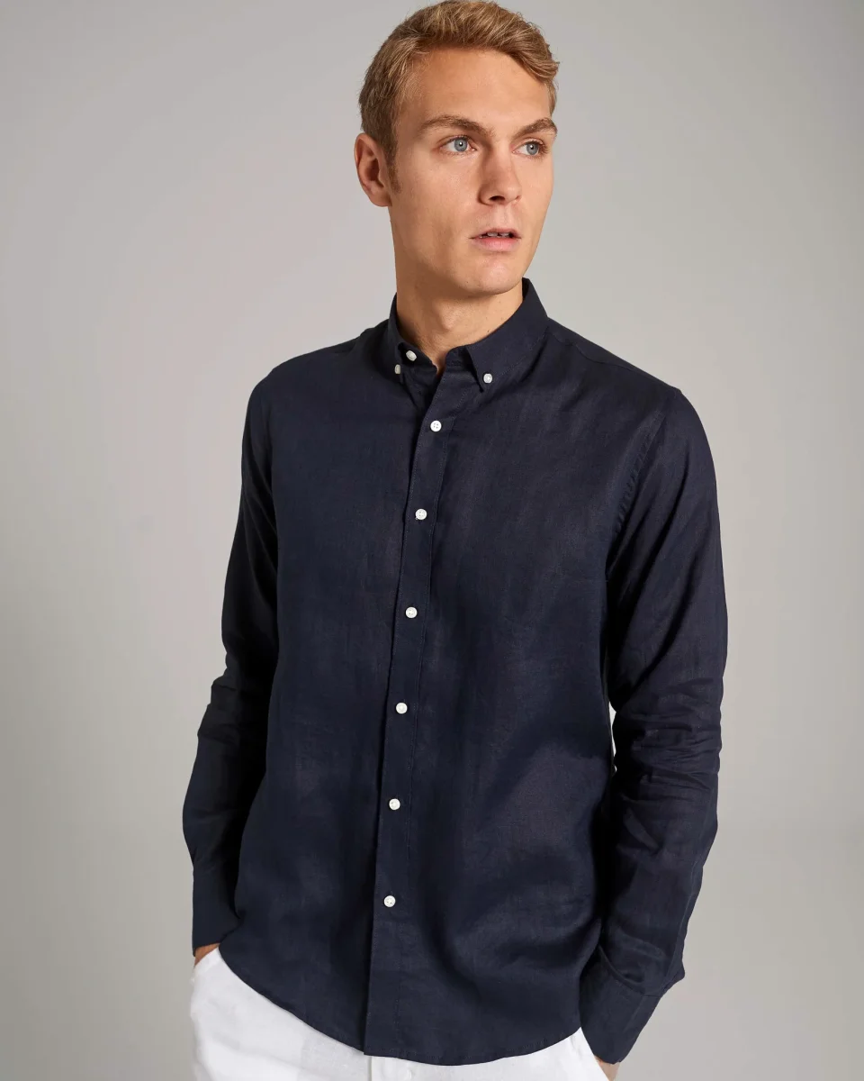 BS Carlos Casual Modern Fit Skjorta - Marinblå - Bild 5