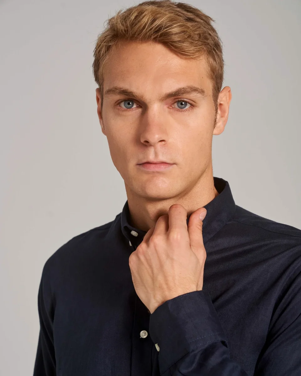 BS Carlos Casual Modern Fit Skjorta - Marinblå - Bild 7