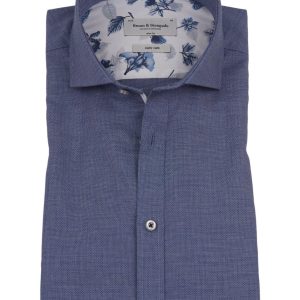 BS Schrader Slim Fit Skjorta - Mörkblå