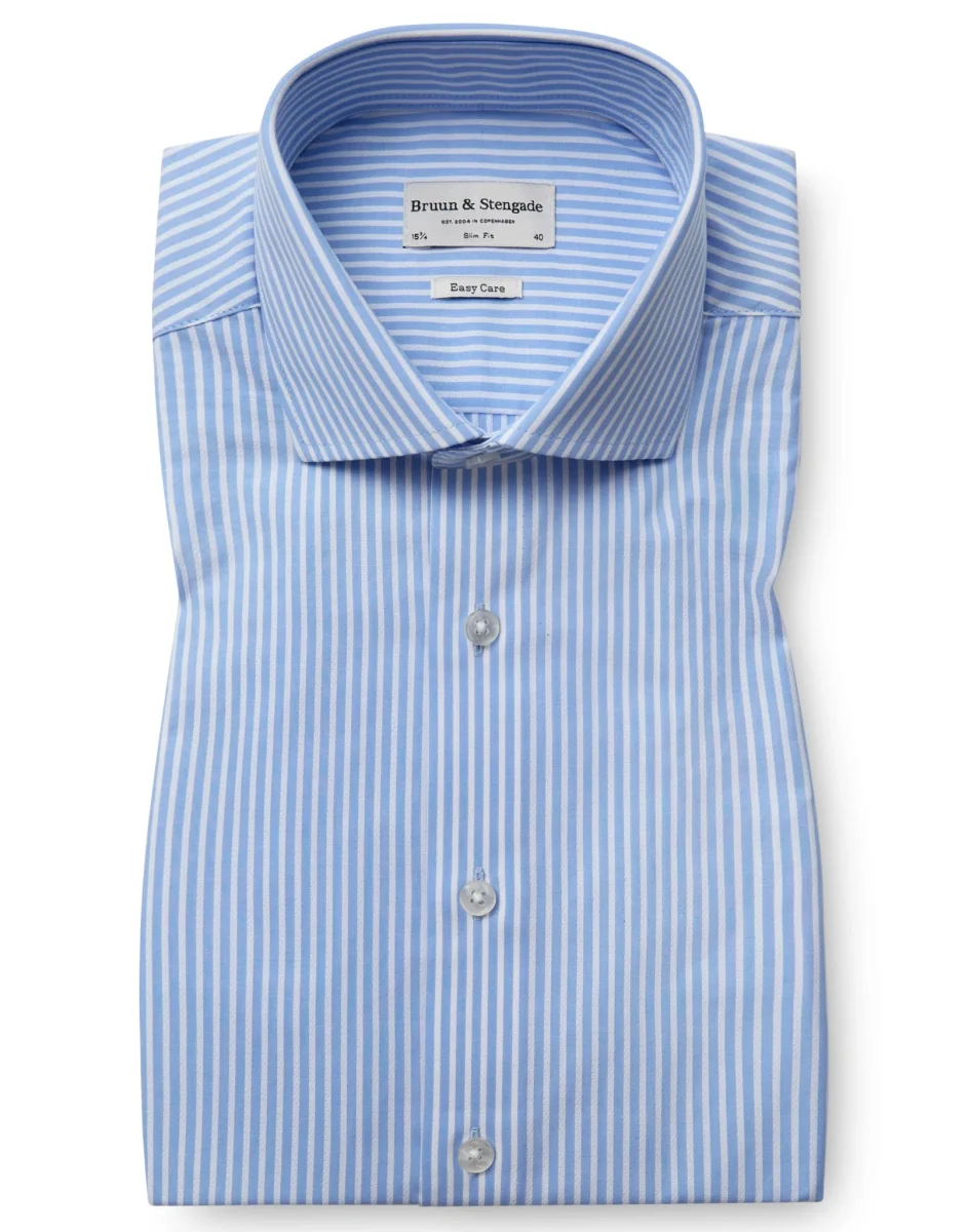 BS Moss Slim Fit Skjorta - Light Blue/White - Bild 2
