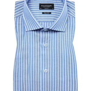 BS Fessor Modern Fit Skjorta - Blue/White